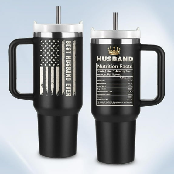Best Husband Ever Tumbler 40 Oz, Husband Birthday Gift, Best Husband Ever Gifts Cup, Wedding Anniversary, Valentines Day, Christmas, Fathers Day, Birthday Gifts for Him Men Husband Coffee Travel Mug