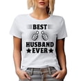 thumbnail image 1 of Best Husband Ever with Two Thumbs, Wedding Anniversary or Father's Day, White T-Shirt, XL, 1 of 5