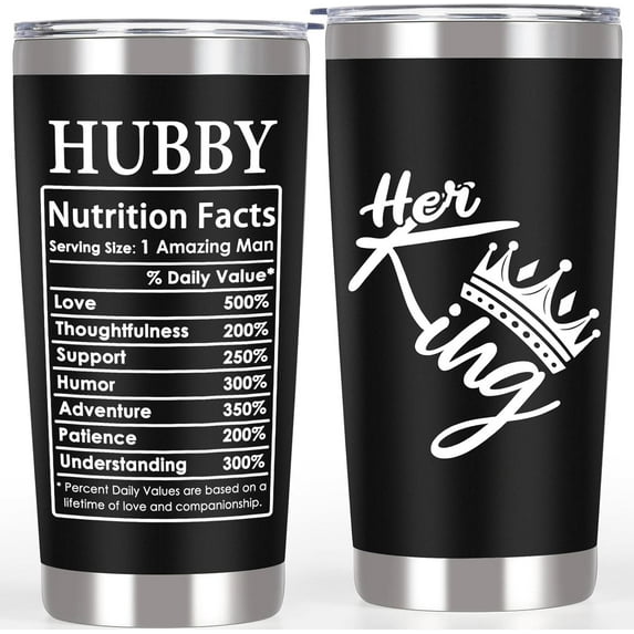 Best Husband Tumbler 20oz Anniversary Gift Her King Hubby Present Father's Day Cup Romantic Gifts from Wife Special Occasions
