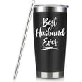 thumbnail image 1 of Best Husband Tumbler Gifts for Husband From Wife Valentines Day Gifts for Him Husband Birthday Gift, Happy Bday Valentine Presents for Him Men - Best Husband Ever Wine Cup Gift with Lid Straw 20oz, 1 of 6