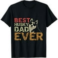 thumbnail image 1 of Best Husky Dad Ever Siberian Husky Dog Dad Retro Style Gift T-Shirt, 1 of 5