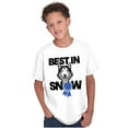thumbnail image 1 of Best In Snow Huskies Dog Pet Lover Crewneck T Shirts Boy Girl Teen Brisco Brands L, 1 of 6