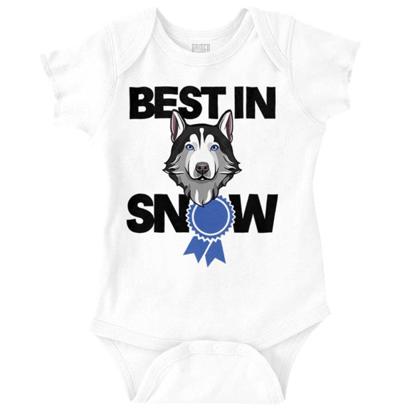 Best In Snow Huskies Dog Pet Lover Romper Boys or Girls Infant Baby Brisco Brands 18M