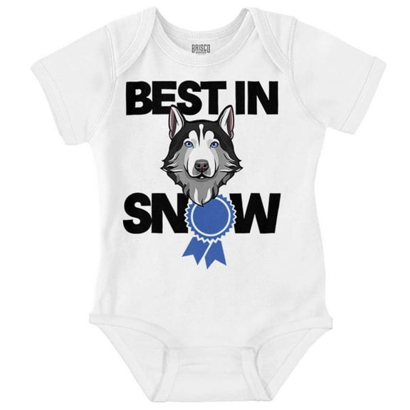 Best In Snow Huskies Dog Pet Lover Romper Boys or Girls Infant Baby Brisco Brands 24M