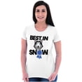 thumbnail image 1 of Best In Snow Huskies Dog Pet Lover Womens Slim Fit Graphic Tee Brisco Brands S, 1 of 5