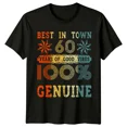 thumbnail image 1 of Best In Town 60 Years Of Good Vibes Mens T-Shirt 60th Birthday Gift, 1 of 2