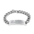 thumbnail image 1 of Best Insurance Underwriter Ever Gift for Him Men Stainless Steel Cuban Link Bracelet Coworker Jewelry, 1 of 3