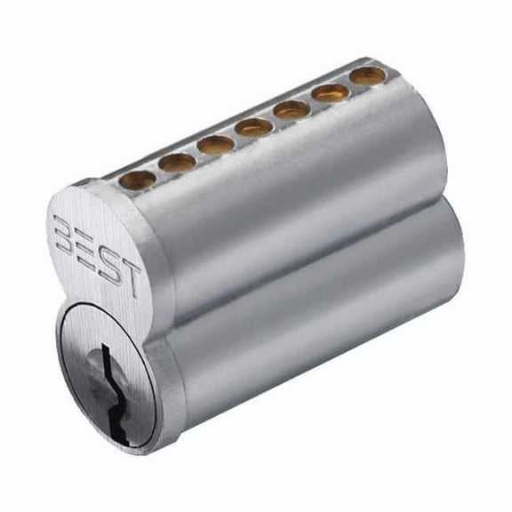 Best Interchangeable Core, Satin Chrome, Keyway Type H, 7 Pins 6C7H1626