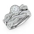 thumbnail image 1 of Best Jewel 1.2 Ct Round Cut Moissanite Engagement Ring Set for Women - 14K White Gold Plated Ring - Prong Setting - Perfect for Proposals, Weddings, and as a Unique Birthday Gift for Her, 1 of 6