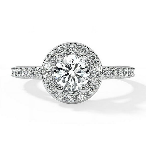 Best Jewel 1.3 Ct Moissanite Engagement Ring - Round Cut in 14K White Gold Plated - Stunning Prong Setting for Women - Ideal Gift for Proposals, Anniversaries, and Special Birthdays