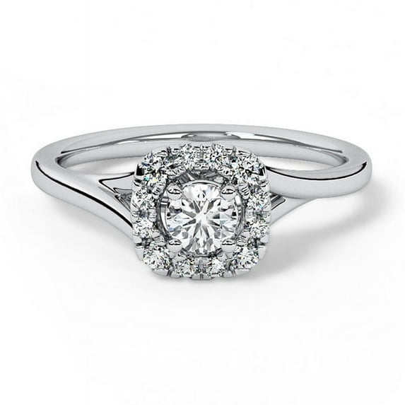 Best Jewel 1.3 Ct Round Cut Moissanite Ring for Women - 14K White Gold Plated Engagement Ring - Prong Setting Bridal Ring - Perfect Proposal Gift for Her - Anniversary & Wedding Jewelry