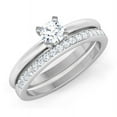 thumbnail image 1 of Best Jewel 1.4 Ct Round Cut Moissanite Engagement Ring Set for Bridal - 14K White Gold Plated Ring Set - Perfect Gift for Women - Wedding Ring Set - Ideal for Proposals and Anniversaries, 1 of 6