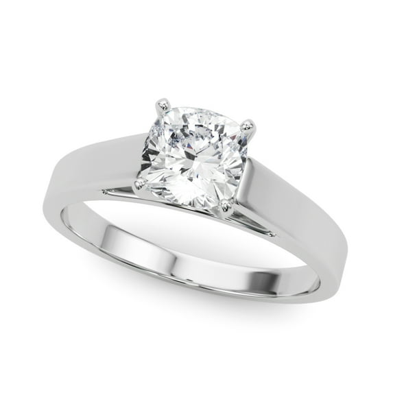Best Jewel 1.6 Ct Cushion Cut Moissanite Ring - 14K White Gold Plated Engagement Rings - Women's Solitaire Wedding Rings - Timeless Style for Daily Wear - Exquisite Women's Jewelry
