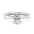 thumbnail image 1 of Best Jewel 1.6 Ct Oval Cut Moissanite Solitaire Ring for Women - 14K White Gold Plated Ring - Perfect for Engagements, Anniversaries, and Birthdays - Gorgeous Prong Set Jewelry for Her, 1 of 4