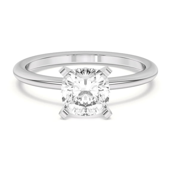 Best Jewel 1.8 Ct Moissanite Ring - Elegant Cushion Cut Design in 14K White Gold Plated - Perfect for Engagement, Weddings, Anniversaries - Prong Set - Gift for Women - Stunning Jewelry