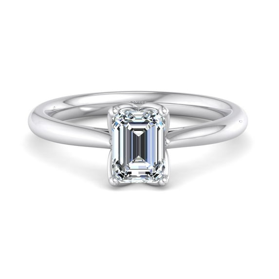 Best Jewel 1.9 Ct Emerald Cut Moissanite Ring - 14K White Gold Plated Engagement Ring for Women - Classic Proposal Ring - Unique Wedding Ring for Her - A Symbol of Eternal Commitment