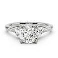 thumbnail image 1 of Best Jewel 14K White Gold Plated Three Stone Ring - 2.02 Ct Round Cut Moissanite - Beautiful Engagement Ring for Women - Ideal for Proposaland Special Celebrations - Graduation Gift, 1 of 2