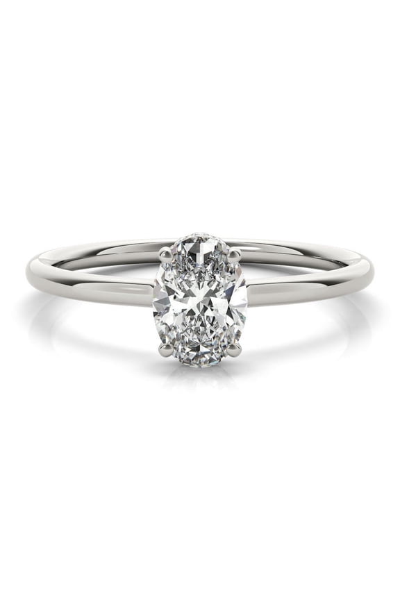 14k White Gold Ring Clearance - 2 Ct VVS1/D Oval Cut Lab Created Simulated Diamond Rings - Solitaire Engagement Rings For Women's - Latest Engagement Wedding Diamond Rings for Her