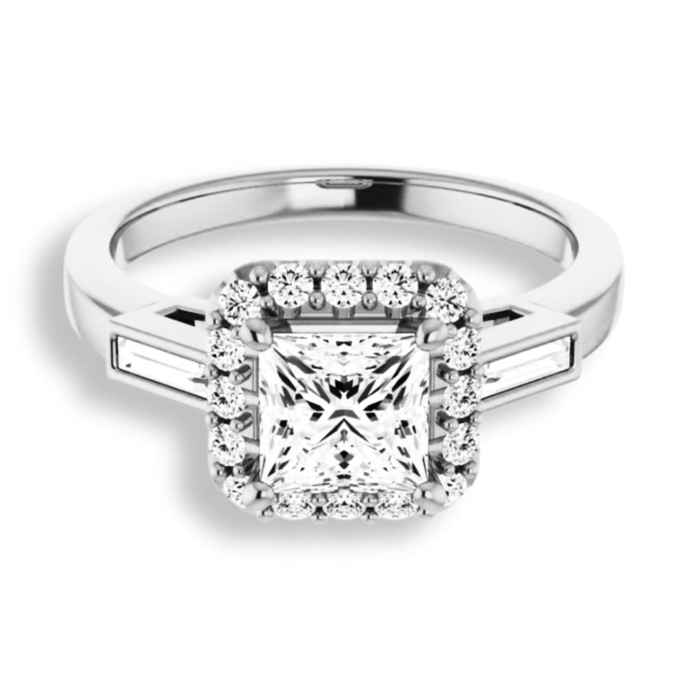 Best Jewel 2.1 Ct Princess Cut Lab Created Simulated Diamond 14K