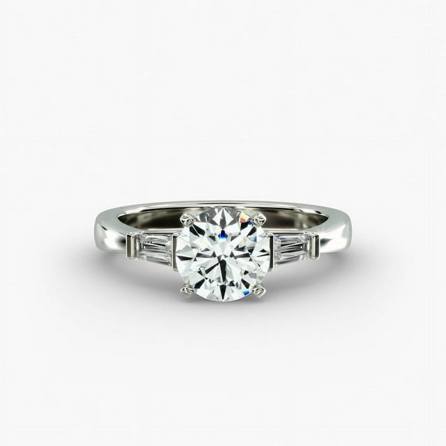 Best Jewel Round Cut 18 Ct Lab Created Diamond Ring Stamped 14k White Gold Over Wedding 7680