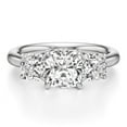 thumbnail image 1 of Best Jewel Three Stone Prong Set Moissanite Rings - 2.13 Ct Cushion Cut Moissanite - 14K White Gold Plated Rings for Women's - Elegant Bridal Jewelry - Perfect Engagement Ring for Women's, 1 of 3