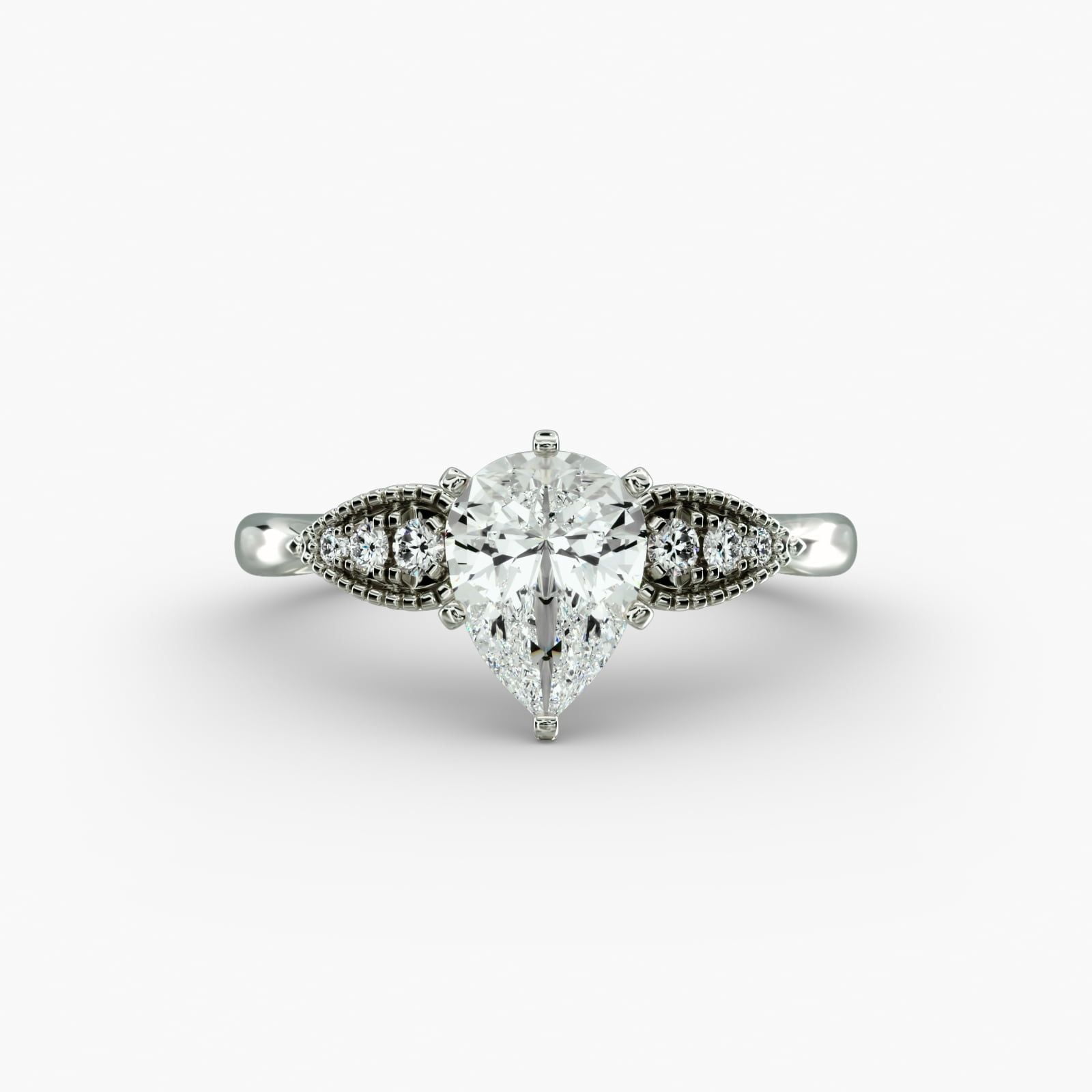 Best Jewelry 14K White Gold Plated Engagement Ring - Prong Set 1.8 Ct ...