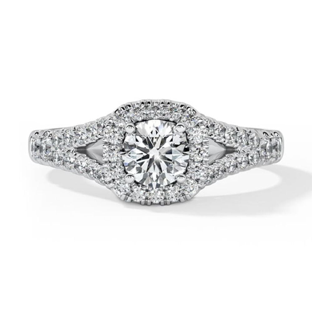 Best Jewelry 14K White Gold Plated Rings - 1.9 Ct Round Cut Moissanite ...