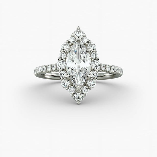 Clover Moissanite Ring For Women – 925 Sterling Silver 14K Gold Plated, Stackable Promise Band, Size 7.5