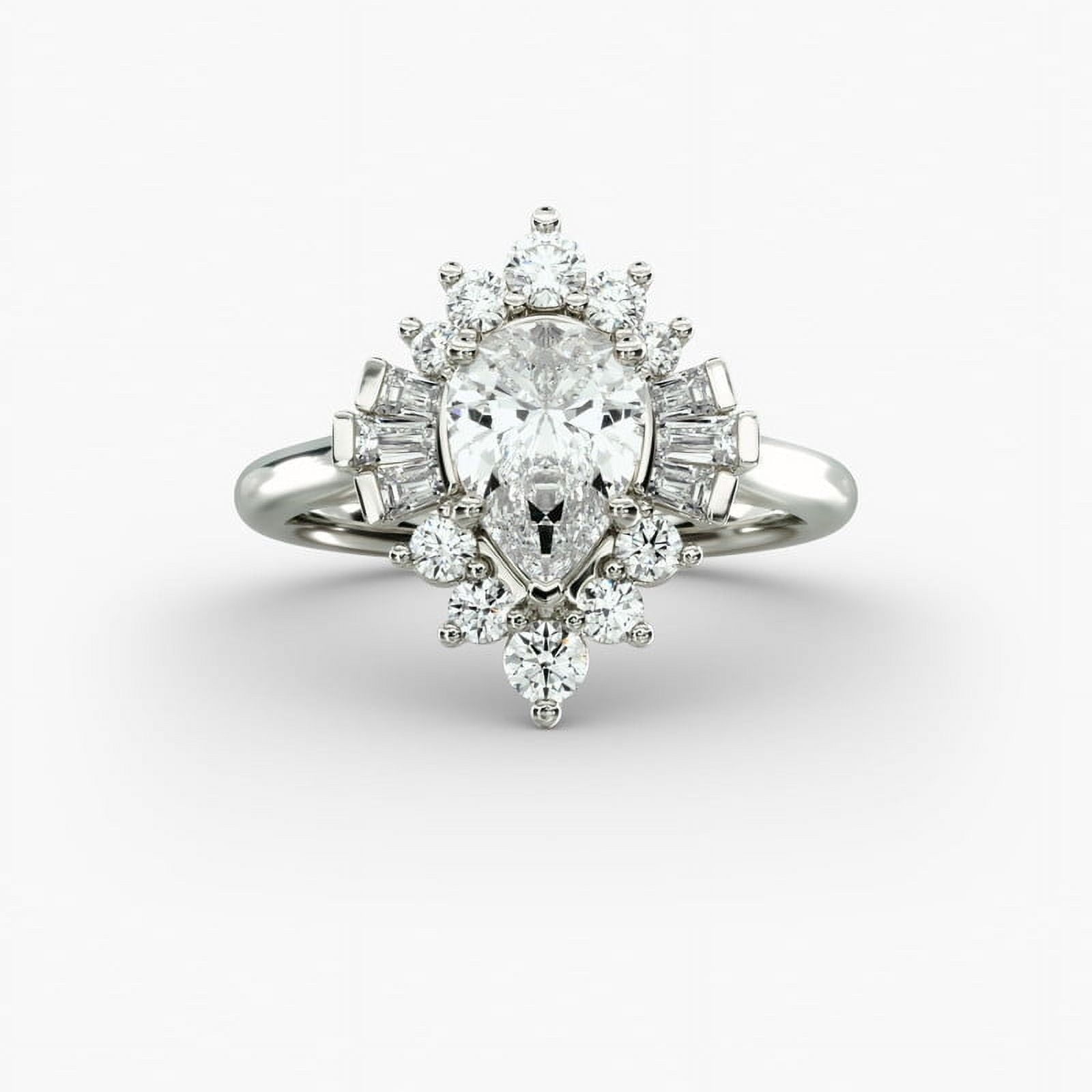 Best Jewelry Excellent 1.6 Ct Pear Cut Moissanite Wedding Ring for ...