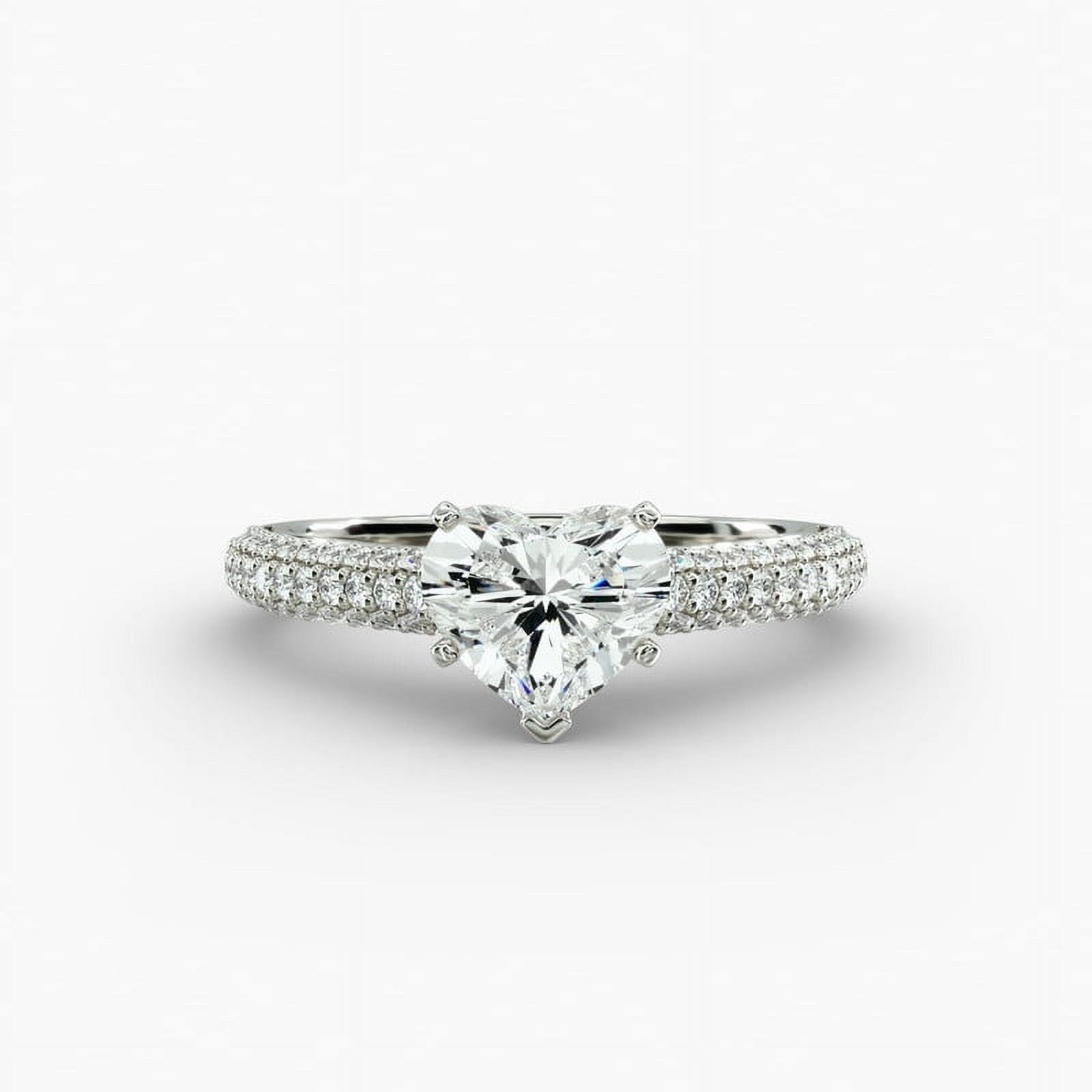 Best Jewelry Heart Cut 1.7 Ct Moissanite Heart Women's Ring - Stamped ...