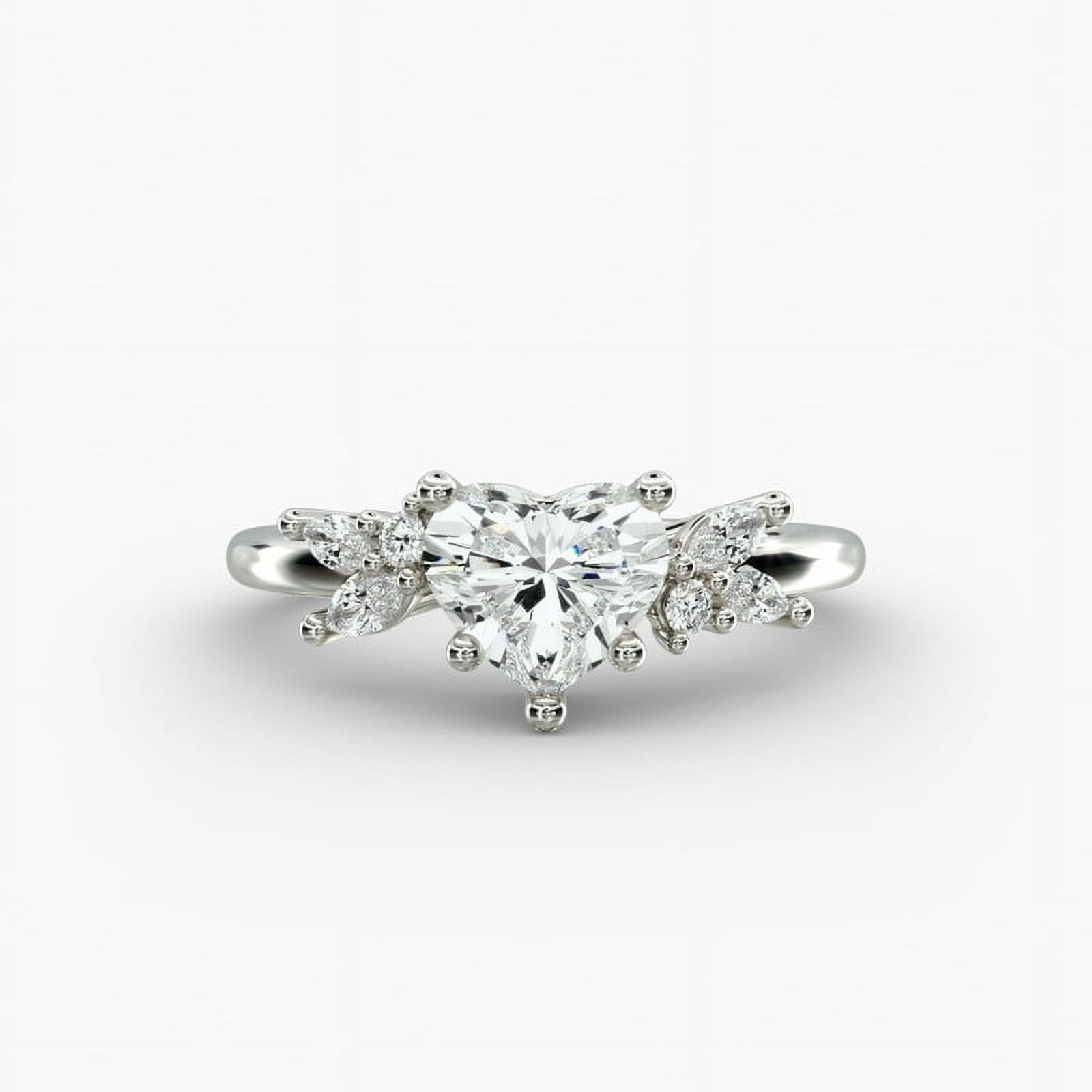 1.00 CT Rundschliff Moissanit Herz Ohrstecker 14K Gelbgold