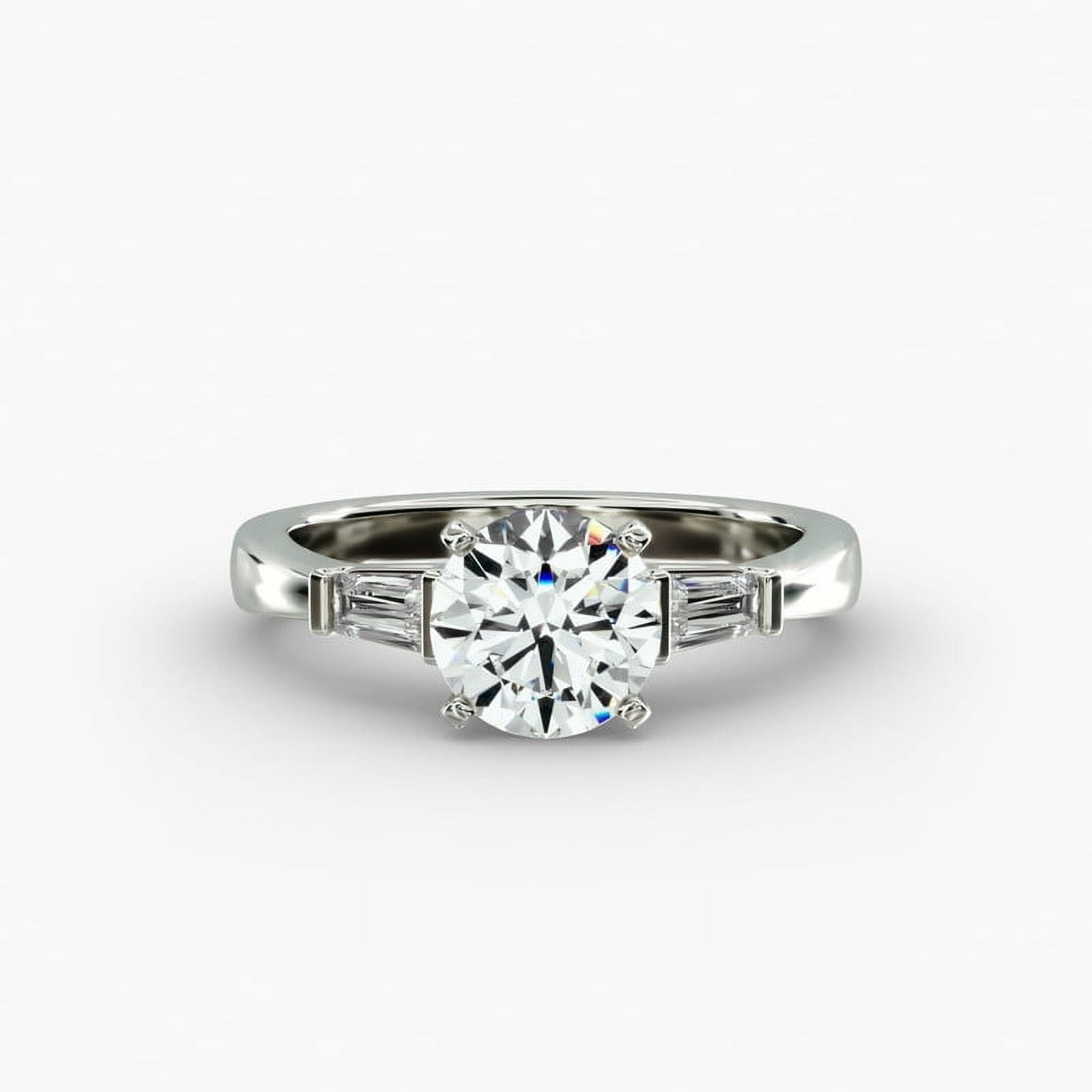 Best Jewelry Round Cut 1.8 Ct Moissanite Ring - Stamped 14K White Gold ...