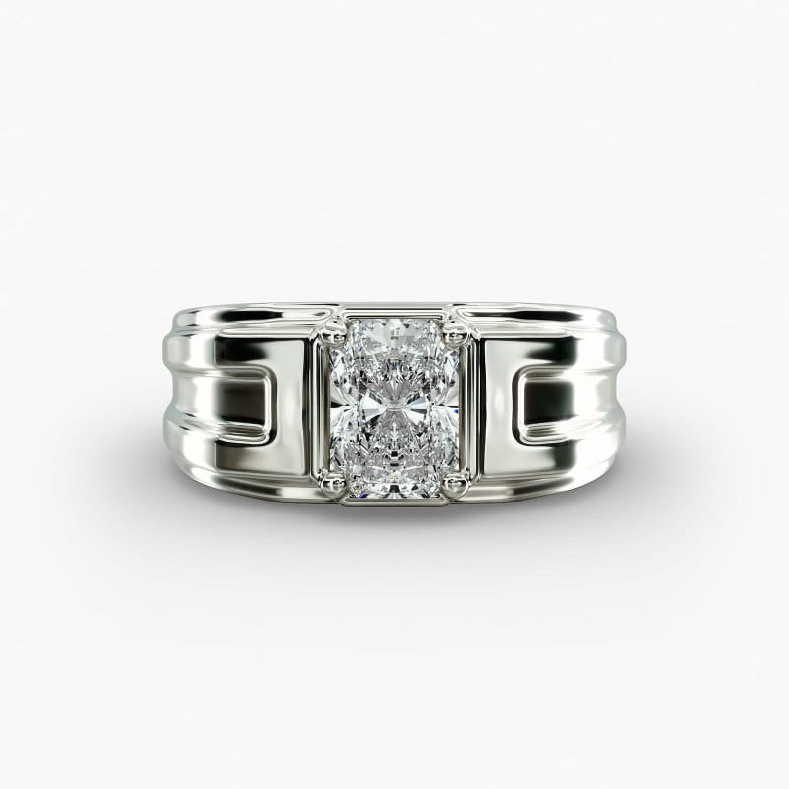 Best Jewelry Stamped 14K White Gold Plated Wedding Men's Rings - 1.5 Ct ...