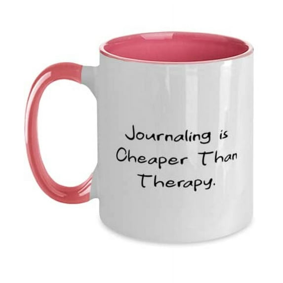 Best Journaling Gifts, Journaling is Cheaper Than Therapy, Beautiful Holiday Two Tone 11oz Mug From Friends, Christmas gifts, Hanukkah gifts, Kwanzaa gifts, Birthday gifts, Wedding gifts,