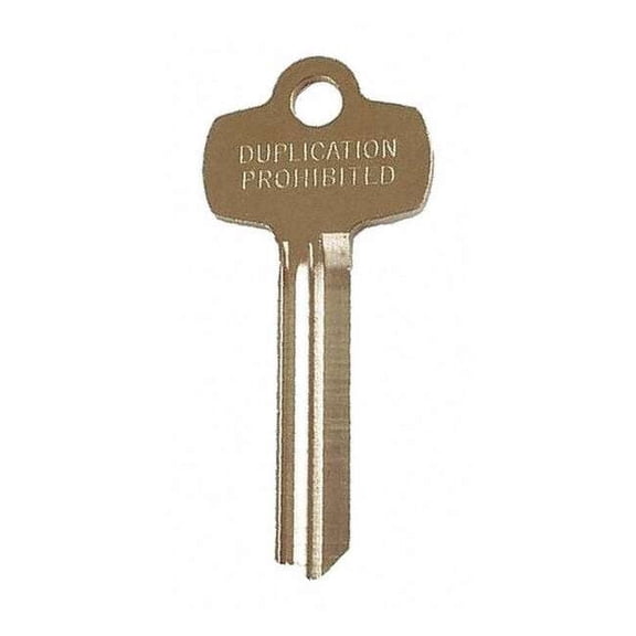 Best Key Blank, Type A,Brass 1A1A1KS654KS292
