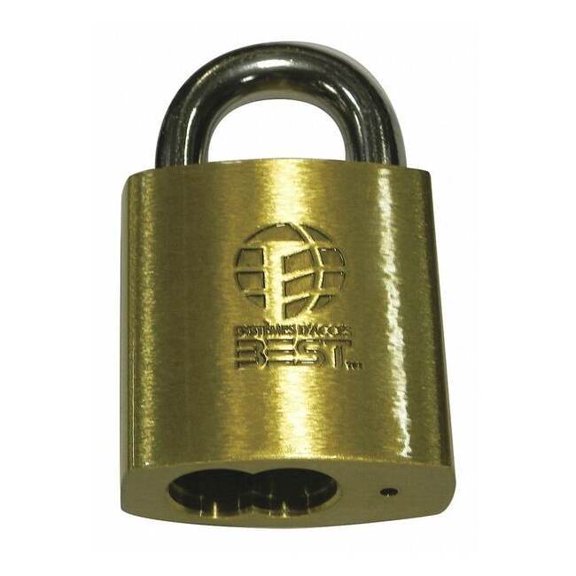 Best Keyed Padlock, 7/8 in,Rectangle,Gold 21B722L606