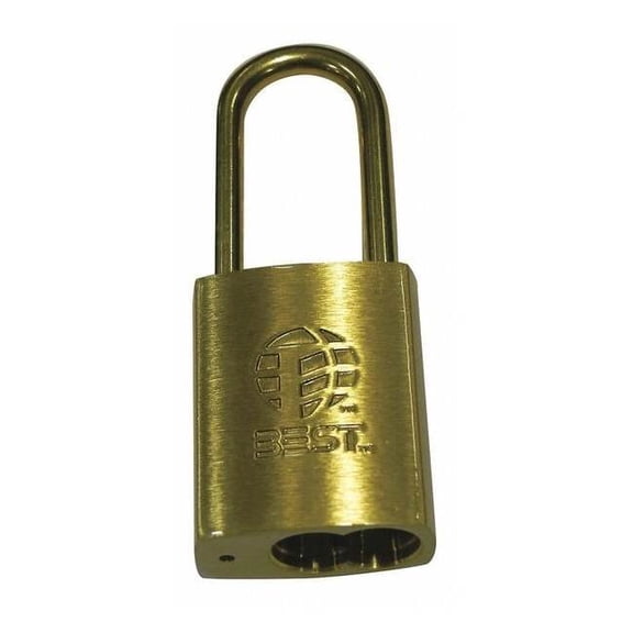 Best Keyed Padlock, 7/8 in,Rectangle,Gold 21B772L606