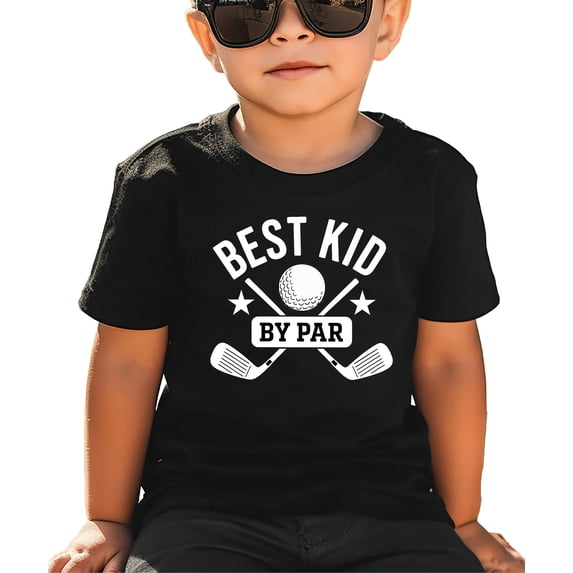 Best Kid By Par Matching Dad & Me Golf Shirt Funny Golf Lover Tee -SOLD INDIVIDUALLY Black Shirt 12 Months