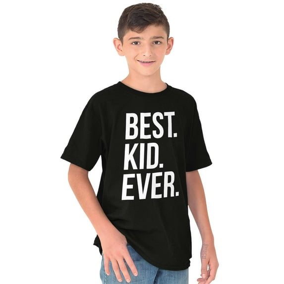 Best Kid Ever Child Parents Funny Crewneck T Shirts Boy Girl Teen Brisco Brands L