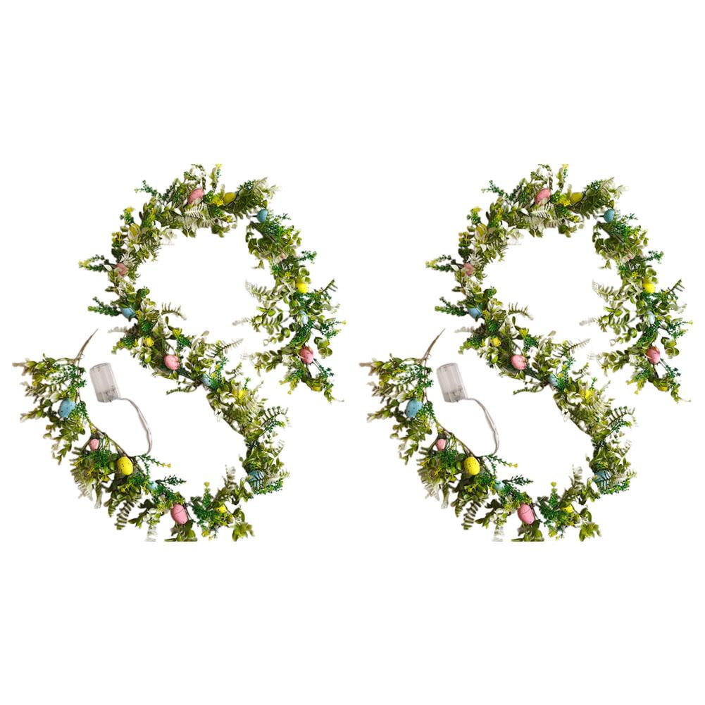 New lighted easter garland with easter egg and mixed berry artificial