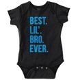 thumbnail image 1 of Best Lil Bro Ever Cute Little Brother Bodysuit Jumper Boys Infant Baby Brisco Brands NB, 1 of 6