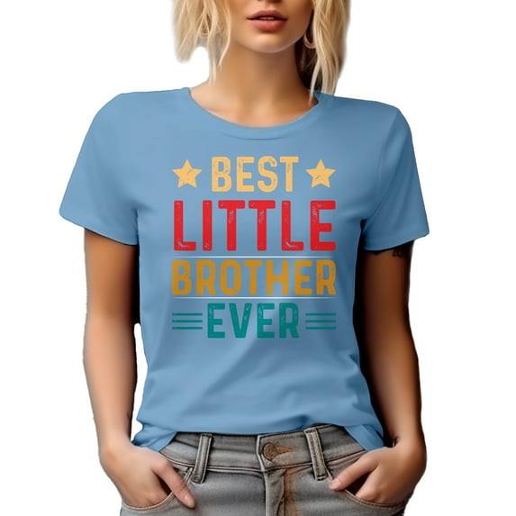 Best Little Brother Ever, Youngest or Younger Sibling Appreciation, Baby Blue T-Shirt, Large