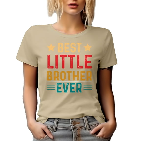 Best Little Brother Ever, Youngest or Younger Sibling Appreciation, Tan T-Shirt, XL