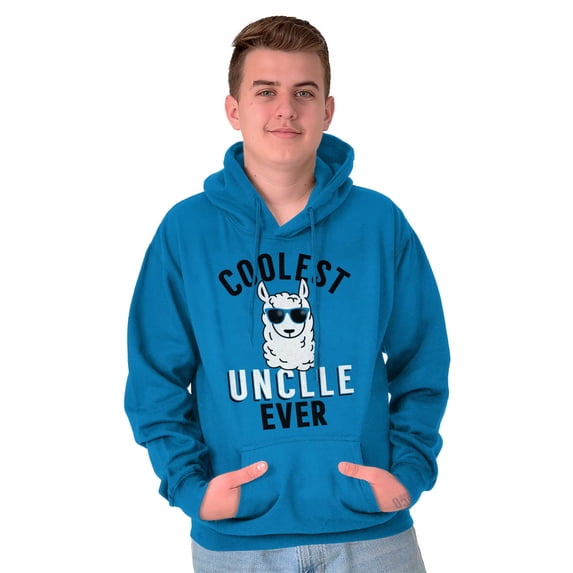 Best Llama Uncle Fathers Day Birthday Hoodie Hooded Sweatshirt Men Brisco Brands 3X