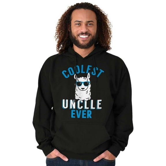 Best Llama Uncle Fathers Day Birthday Men's Big & Tall Graphic Hoodie Brisco Brands 2X