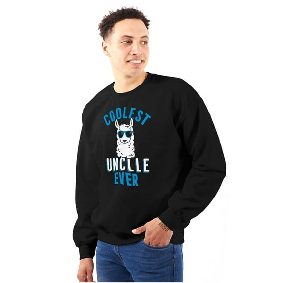 Best Llama Uncle Fathers Day Birthday Men's Crewneck Sweatshirt Brisco Brands M