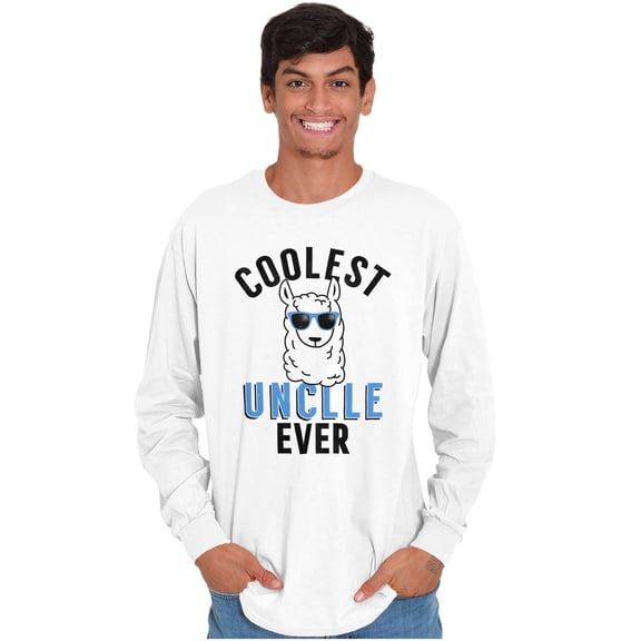 Best Llama Uncle Fathers Day Birthday Men's Long Sleeve Tee T Shirt Brisco Brands S