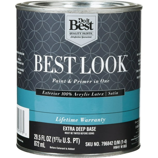 Best Look 100 Acrylic Latex Paint & Primer In One Satin Exterior House