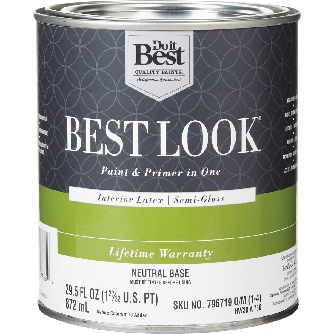 Best Look Latex Paint & Primer In One SemiGloss Interior Wall Paint