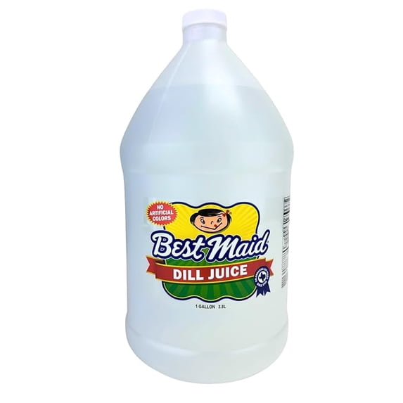Best Maid Dill Pickle Juice, 1 gallon plastic jar, serving size 1 oz (28g), Kosher Certified, dill pickle flavor, 128 servings per jar